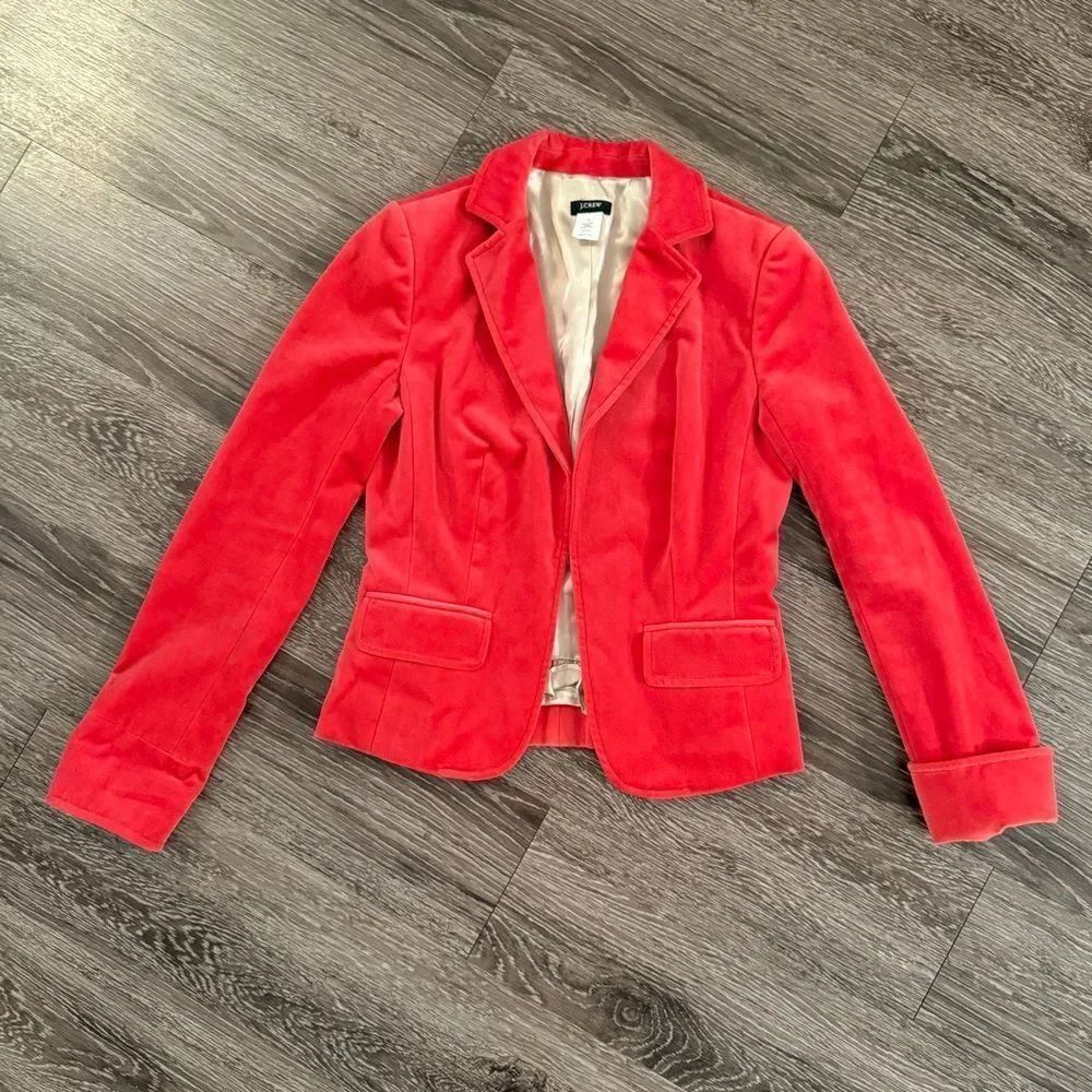 J. Crew Velour Hook Closure Blazer